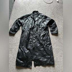 Vintage long leather coat XXL